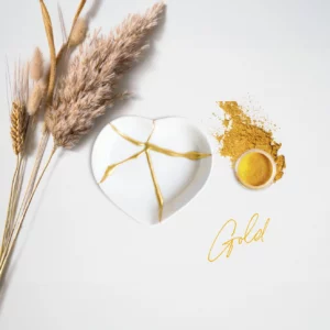 Kintsugi set Goud wit hartjes, harten, hart | Mora Approved.