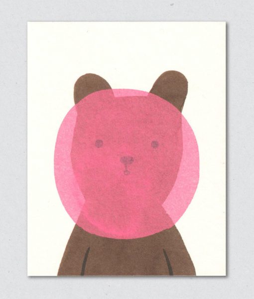Dubbele kaart beer kauwgom roze