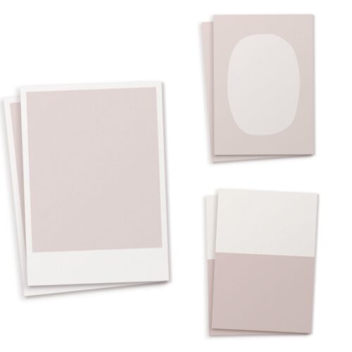 Bestempelbare kaarten Set 6 kaarten half zand-oud roze | Cats on Appletrees