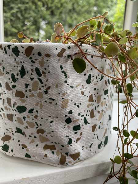 Plantenmandje waterdicht terracotta spikkels | Baski