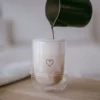 Dubbelwandig glas in hartvorm voor cappuccino koffie 340ml. | Eulenschnitt