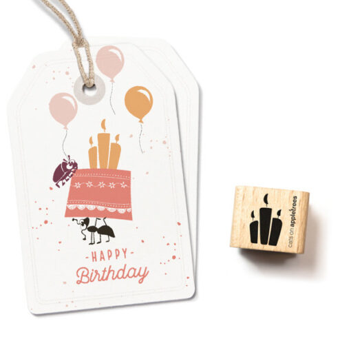 Stempel met drie kaarsjes | Cats on Appletrees