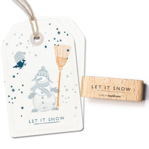Stempel met tekst: Let it snow | Cats on Appletrees