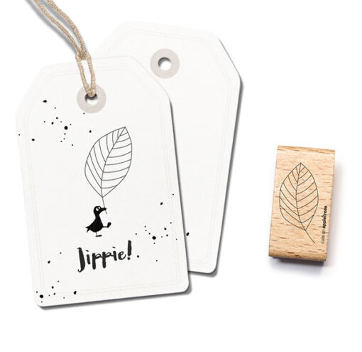 Stempel blad met nerven groot | Cats on Appletrees