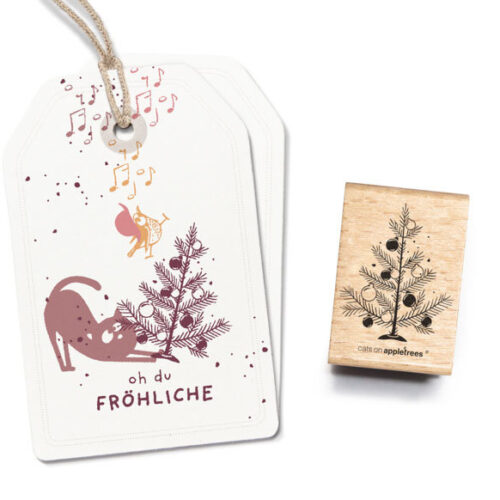 Stempel Kerstboom met kerstballen | Cats on Appletrees