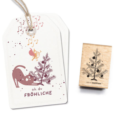 Stempel Kerstboom met kerstballen | Cats on Appletrees