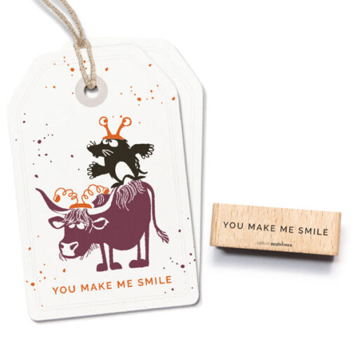 Stempel met tekst "You make me smile" | Cats on Appletrees